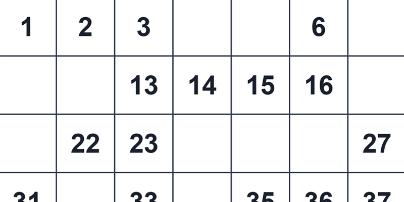 Missing Numbers Grid preview