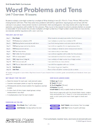 3rd Grade Word Problems Lesson Plans