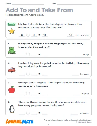 Add To and Take From Word Problems