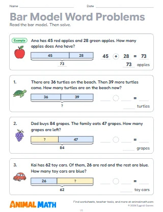 Bar Model Word Problems