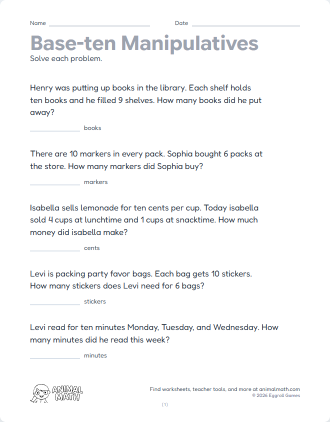 Base-Ten Mixed to 100 preview