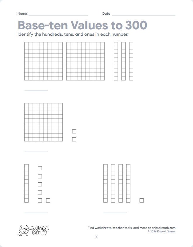Base-Ten Standard Form to 300 preview