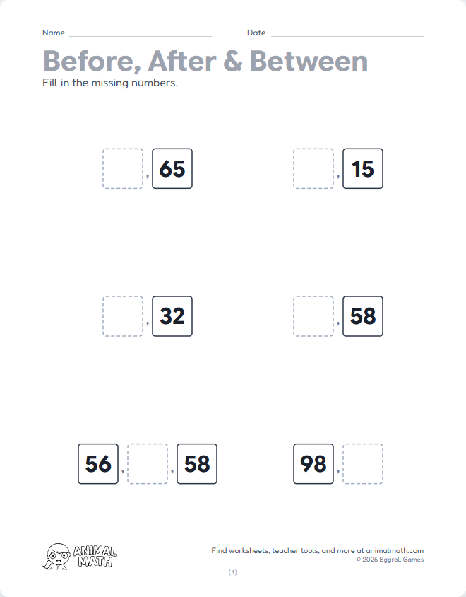 Before, After & Between to 100