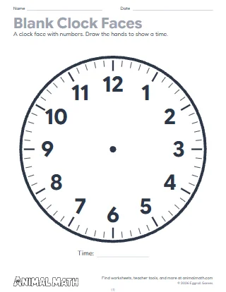 Blank Clock Faces: Printable Clock Templates