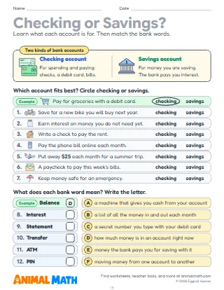 Checking and Savings Accounts