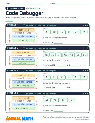 Code Debugger: Find the Wrong Numbers in Patterns