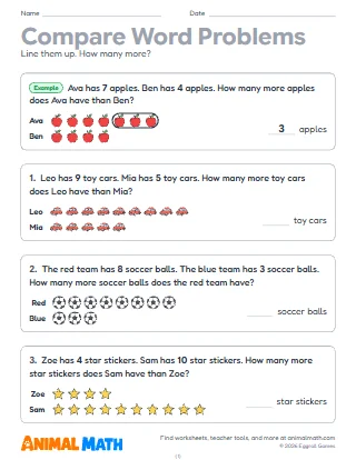 Compare Word Problems