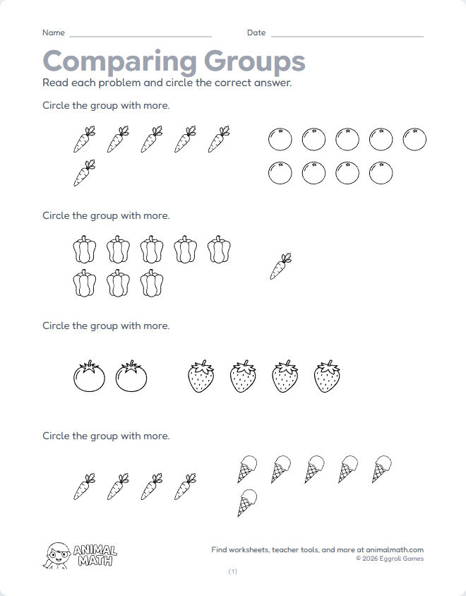Comparing Groups - More to 10