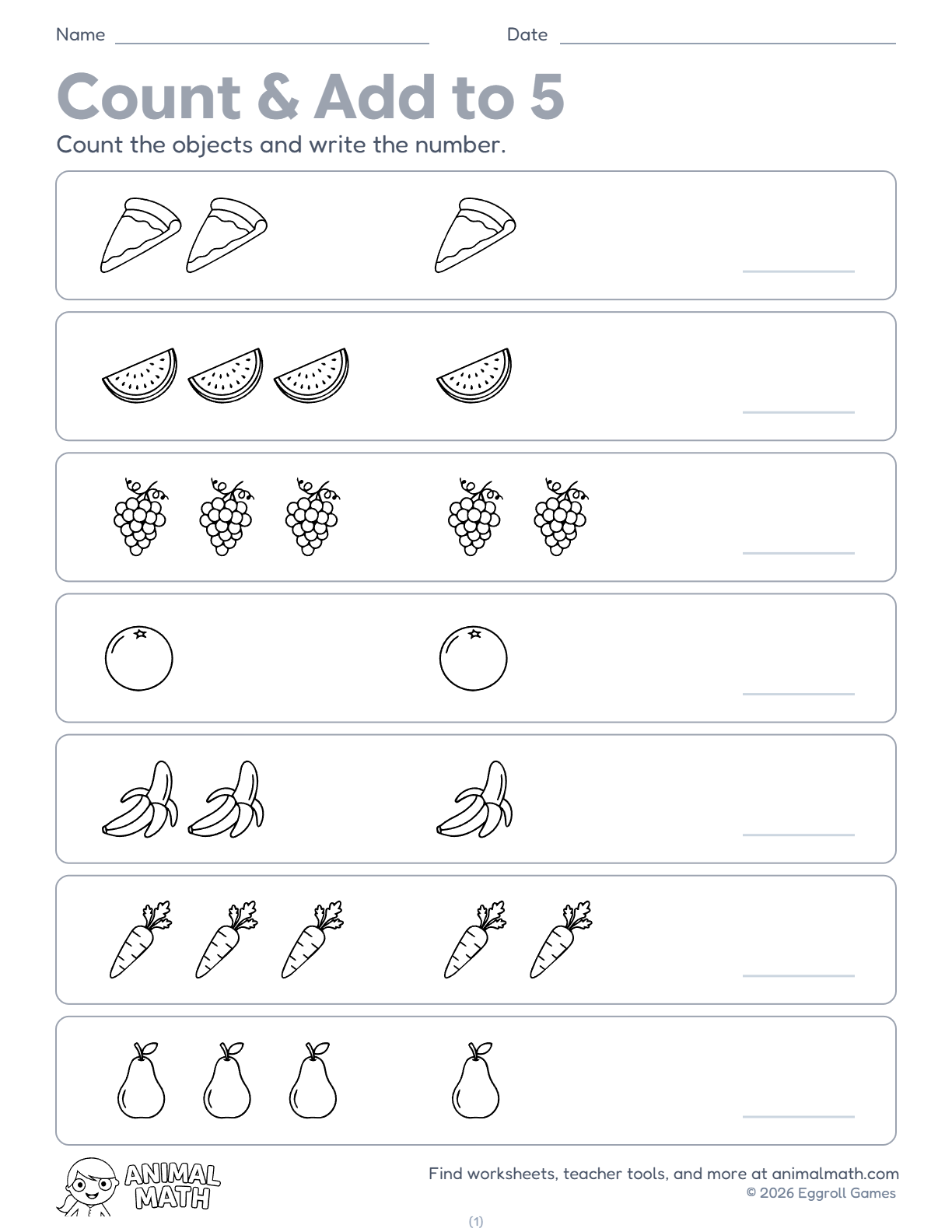 Count & Add to 5 preview