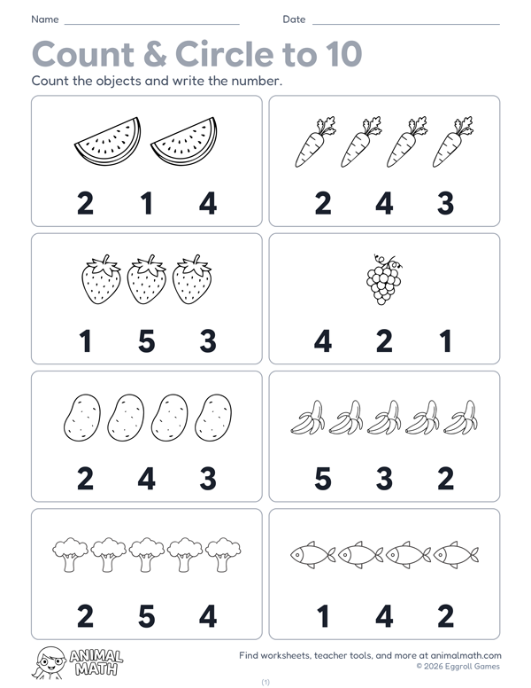 Count & Circle to 10