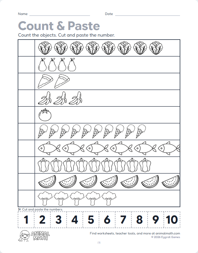 Count & Paste to 10 (Set 2) preview