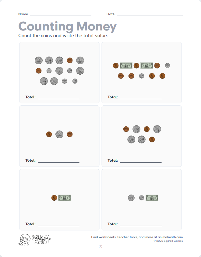 Counting Coins & Bills