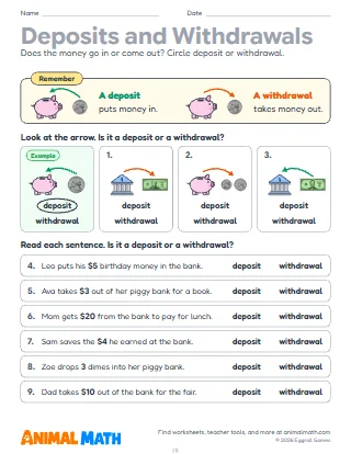 Deposits and Withdrawals