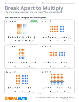 Break Apart to Multiply
