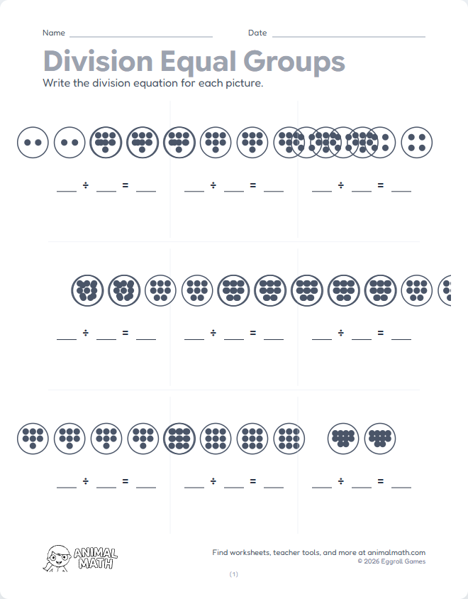Division Equal Groups to 10
