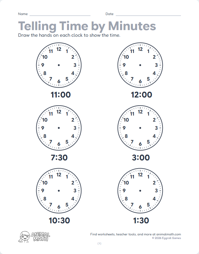 Draw Clock Hands - Minutes