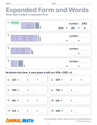 Expanded Form and Number Words