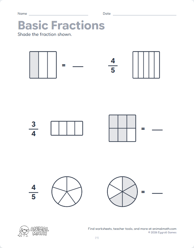 Fractions - Mixed Shapes