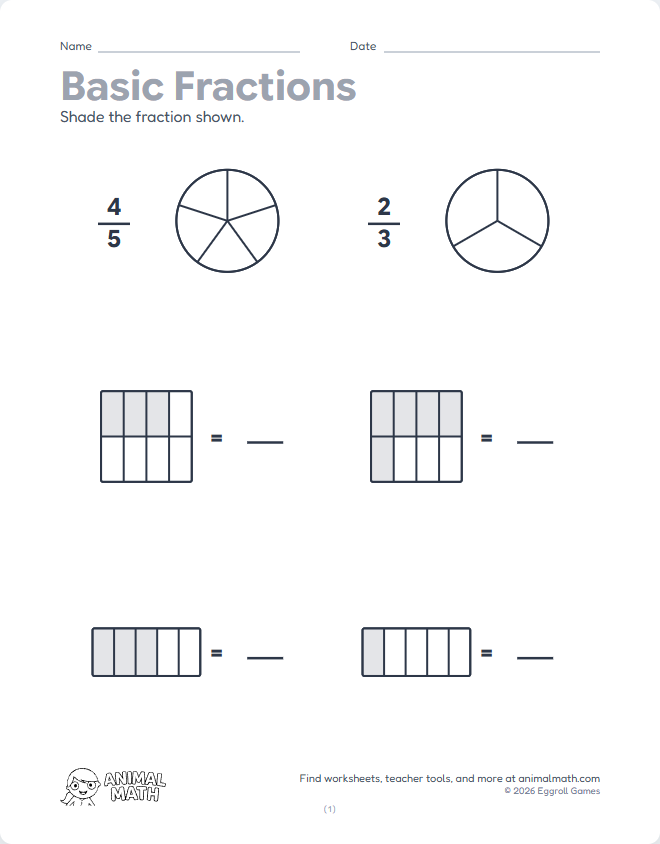 Fractions to Eighths