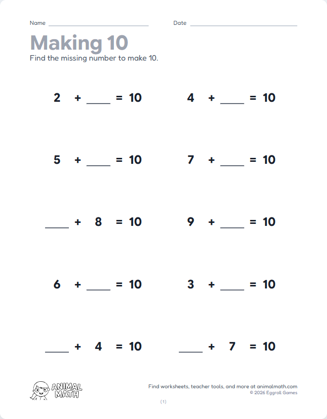 Making 10 - Equations