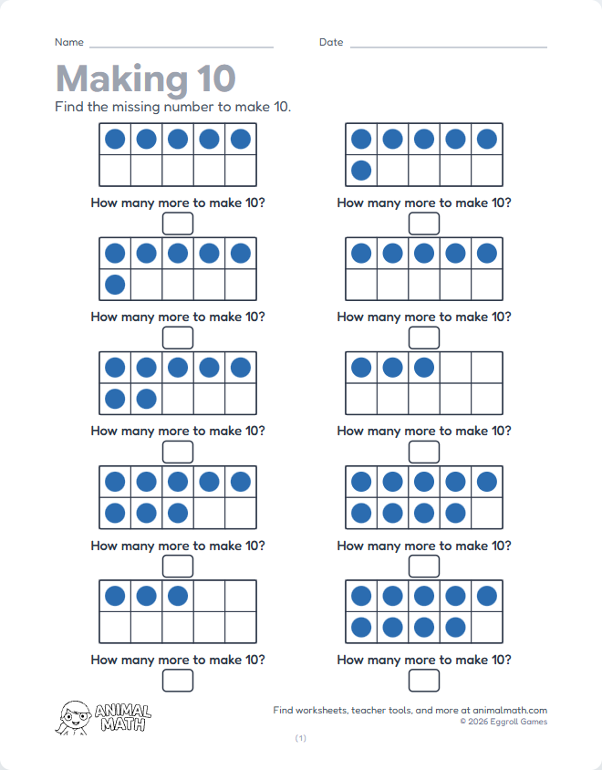 Making 10 - Ten Frames (Set 2)
