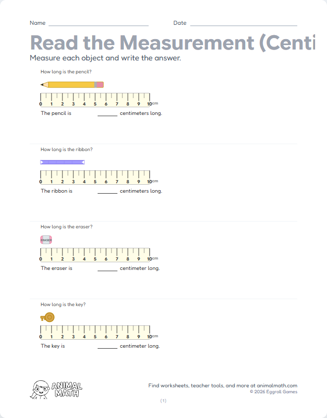 Measurement - Ruler (Centimeters)