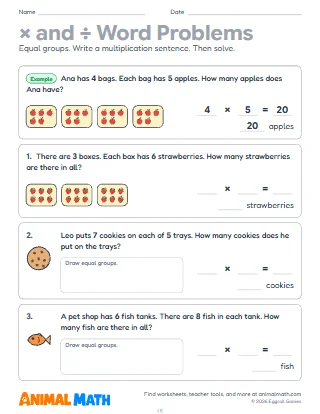 Multiplication and Division Word Problems