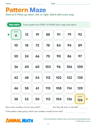Number Pattern Mazes