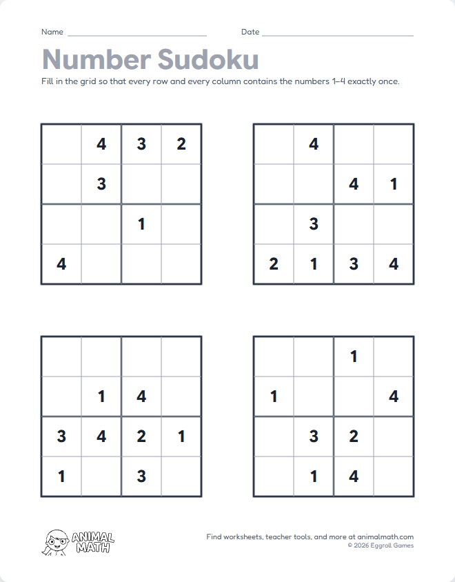 Number Sudoku to 10 preview