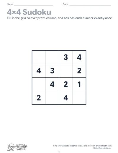 Number Sudoku to 10