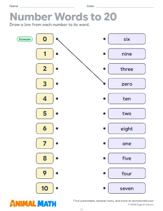 Number Words to 20
