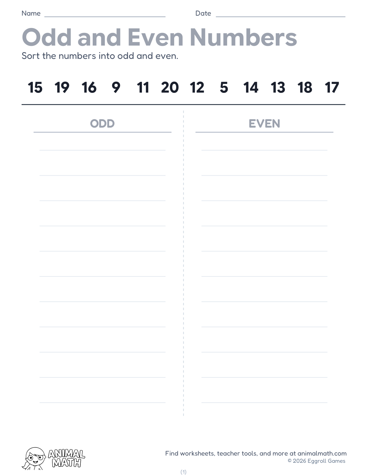 Odd & Even: Sort into Columns