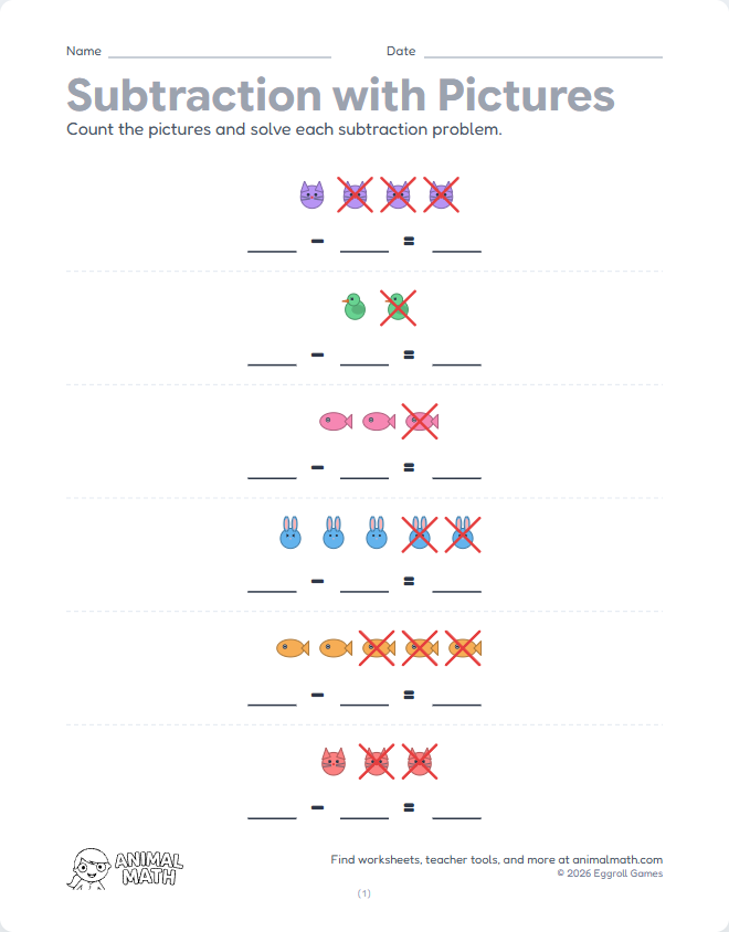Picture Subtraction to 5 preview