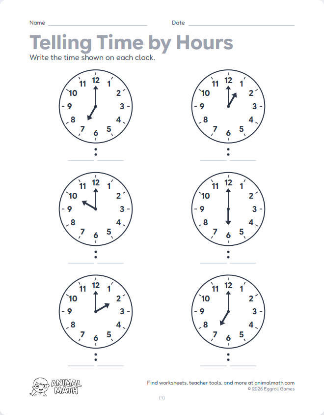 Read the Clock - Hours