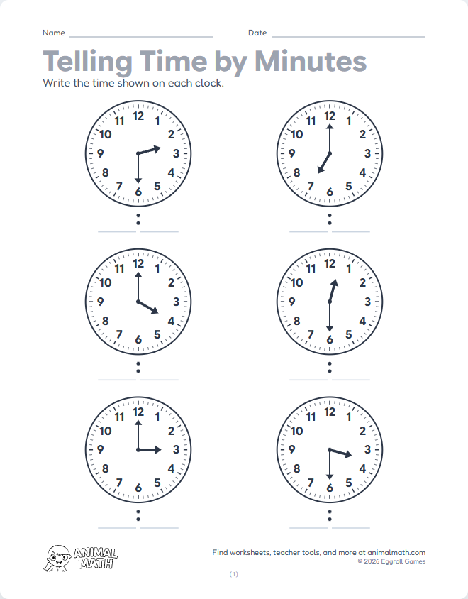 Read the Clock - Minutes preview