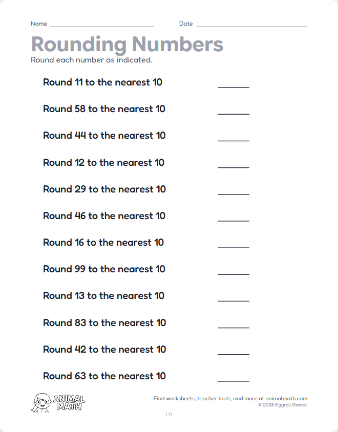 Rounding to the Nearest 10 (Set 2)