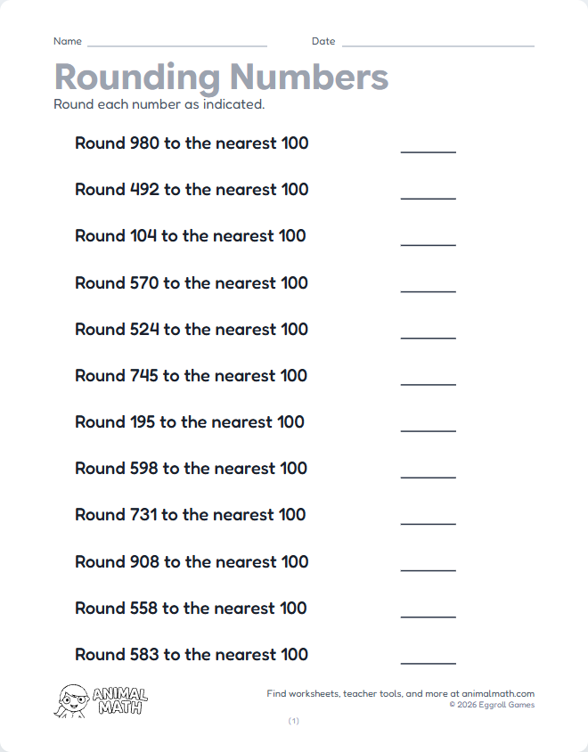 Rounding to the Nearest 100