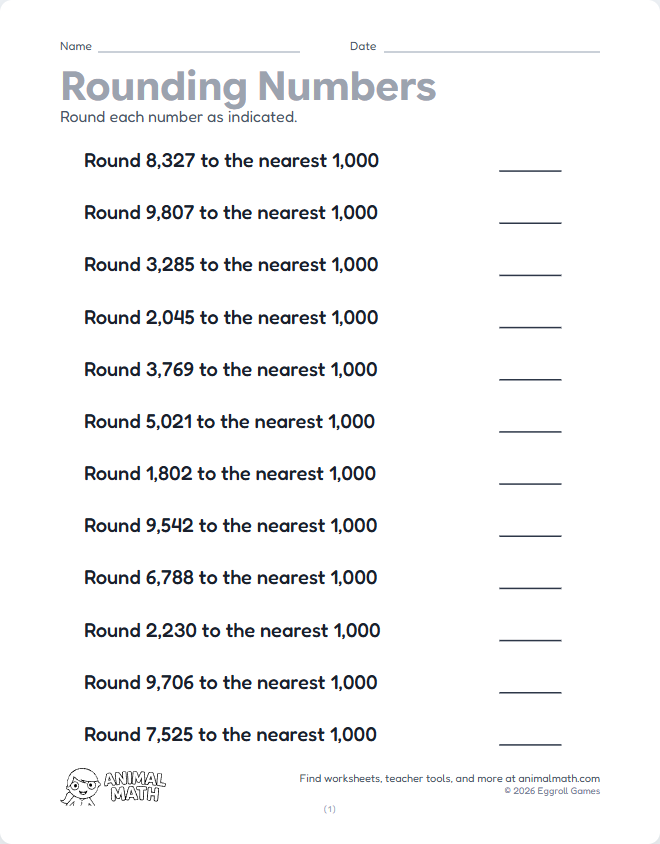 Rounding to the Nearest 1000