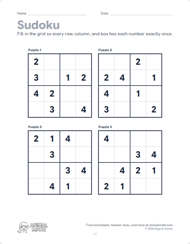 Sudoku 4x4 - Medium