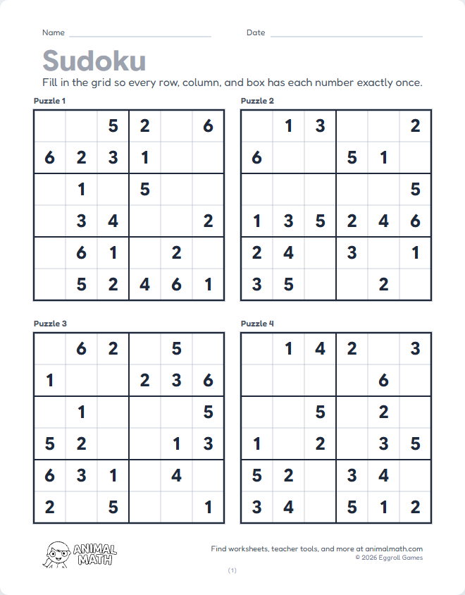Sudoku 6x6 - Easy