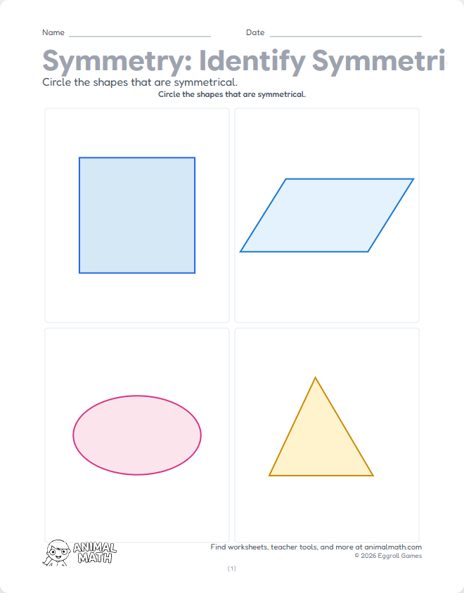 Symmetry - Identify Lines of Symmetry