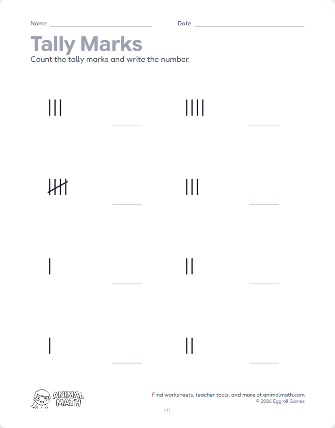 Tally Marks - Count to 5