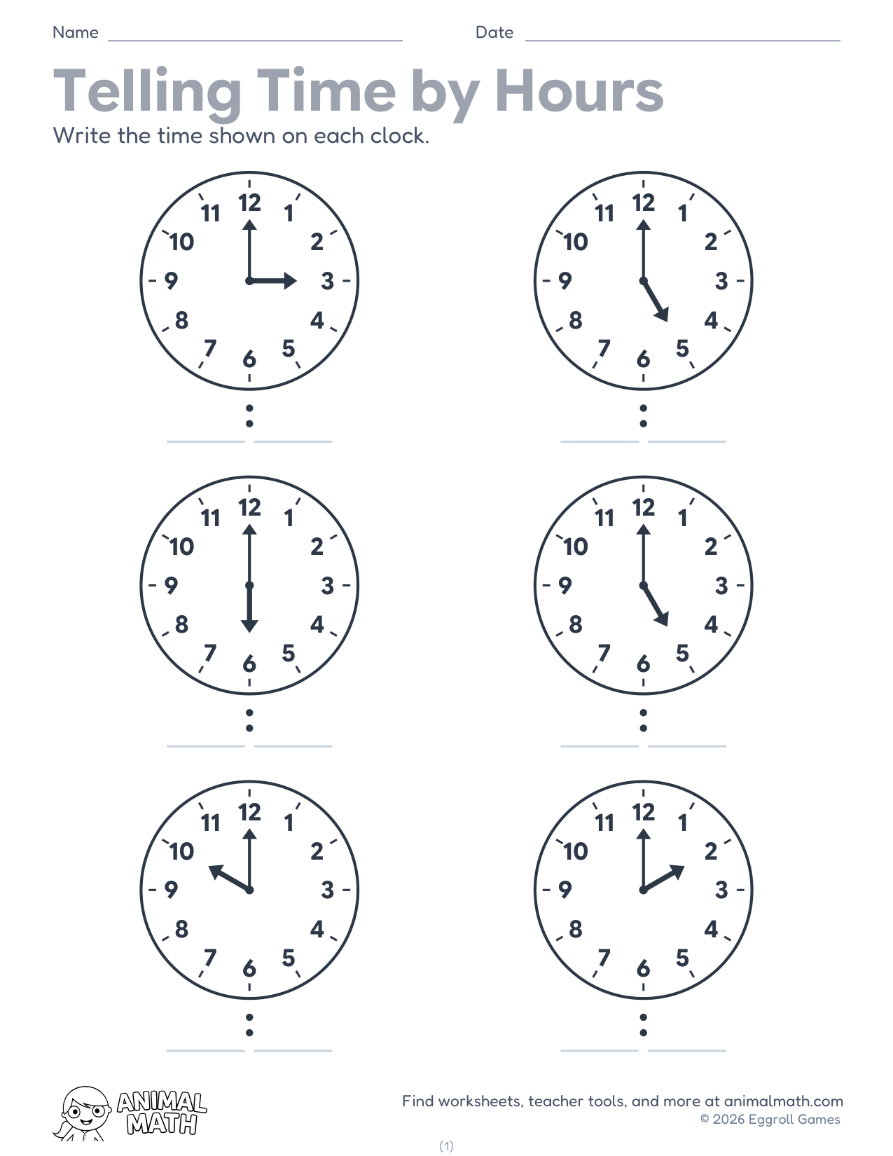 Telling Time to the Hour