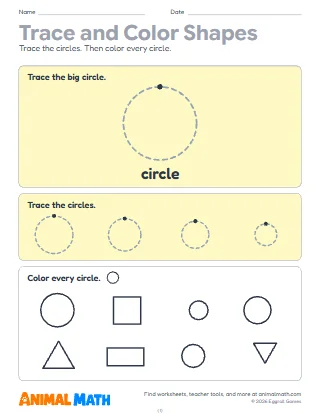 Trace and Color Shapes