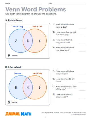 Venn Diagram Word Problems