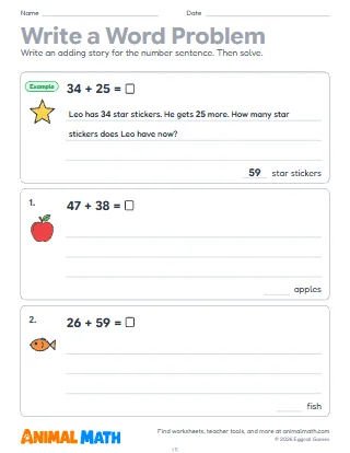 Write Word Problems Within 100